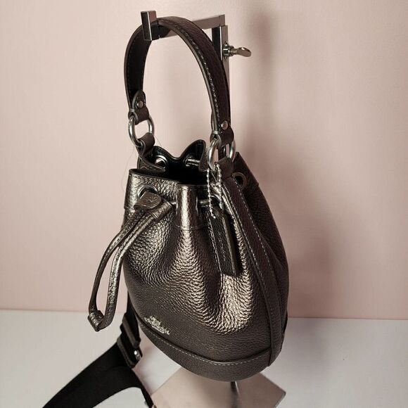 NWT COACH CE589 Dempsey Drawstring Bucket Bag 15 Silver/Metallic Gunmetal - Picture 2 of 7